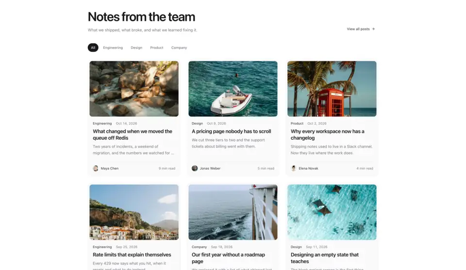 Blog Section preview