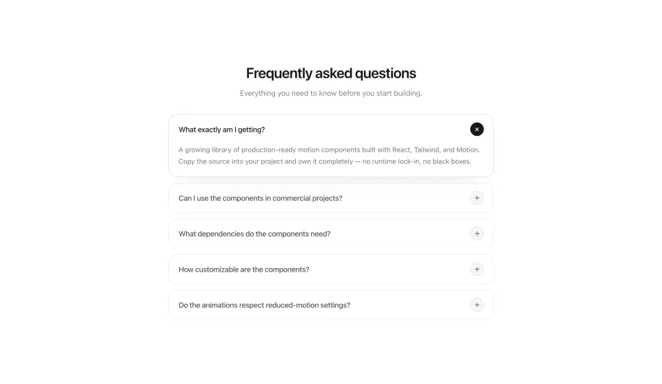 FAQ Section preview