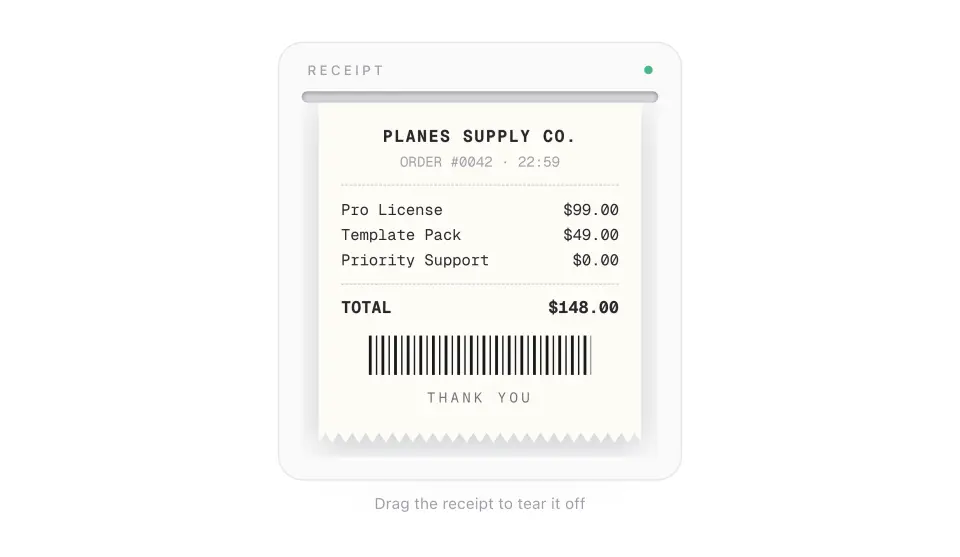 Receipt Printer preview